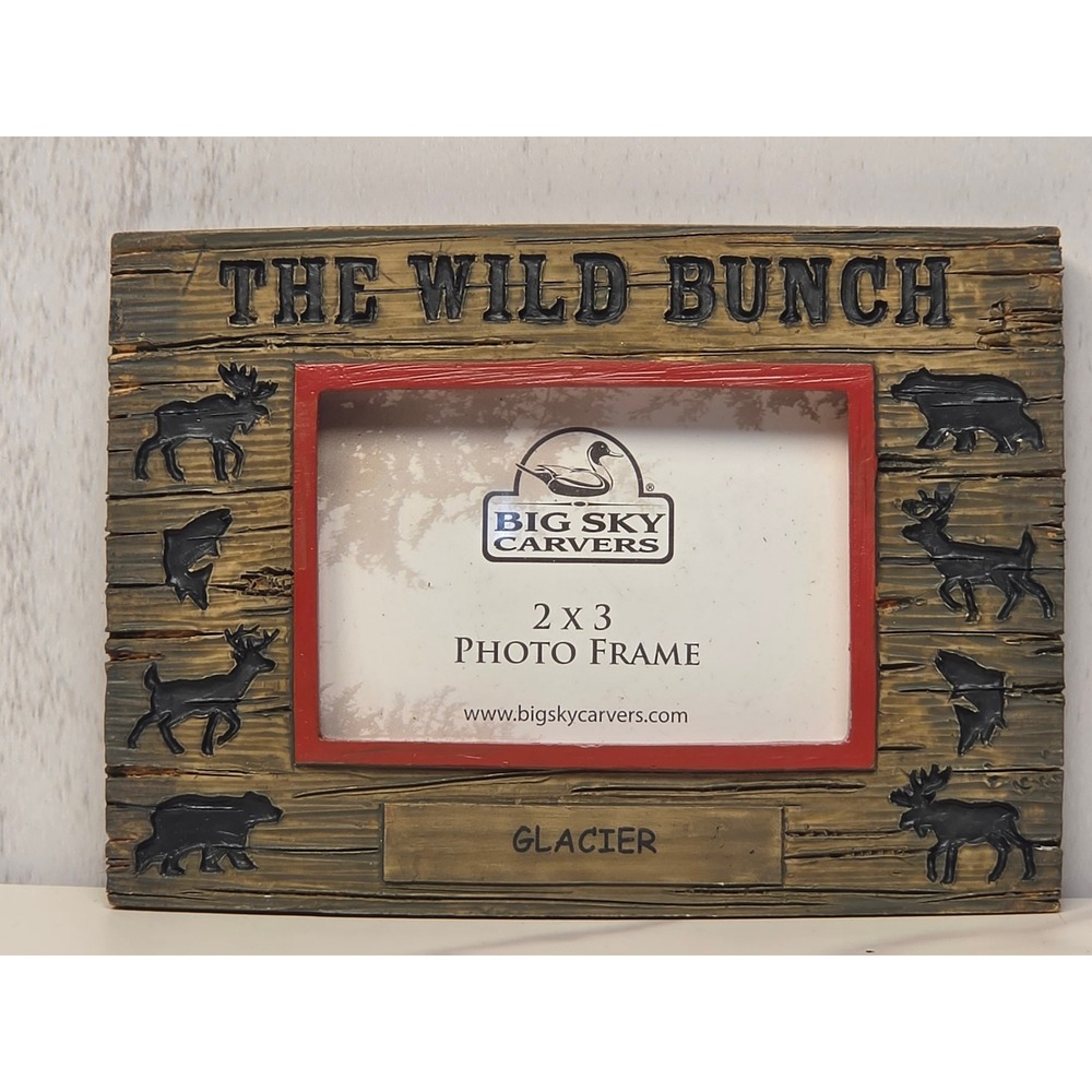 Big Sky Carvers The Wild Bunch Glacier 2x3 Magnetic Photo Frame Rustic Wildlife